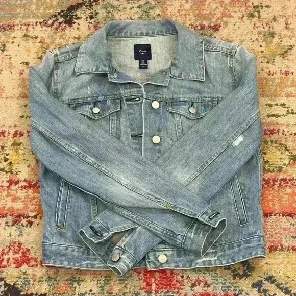 Gap Women’s Blue Denim‎ Trucker Jacket Light-washed Size Small - Picture 1 of 7